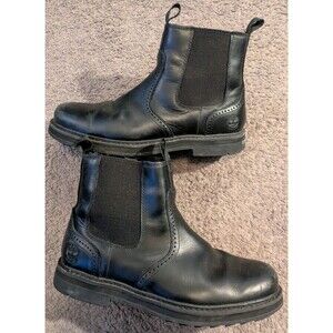 TImberland Squall Canyon Black Leather Waterproof Zip Chelsea Boots Men's 7.5